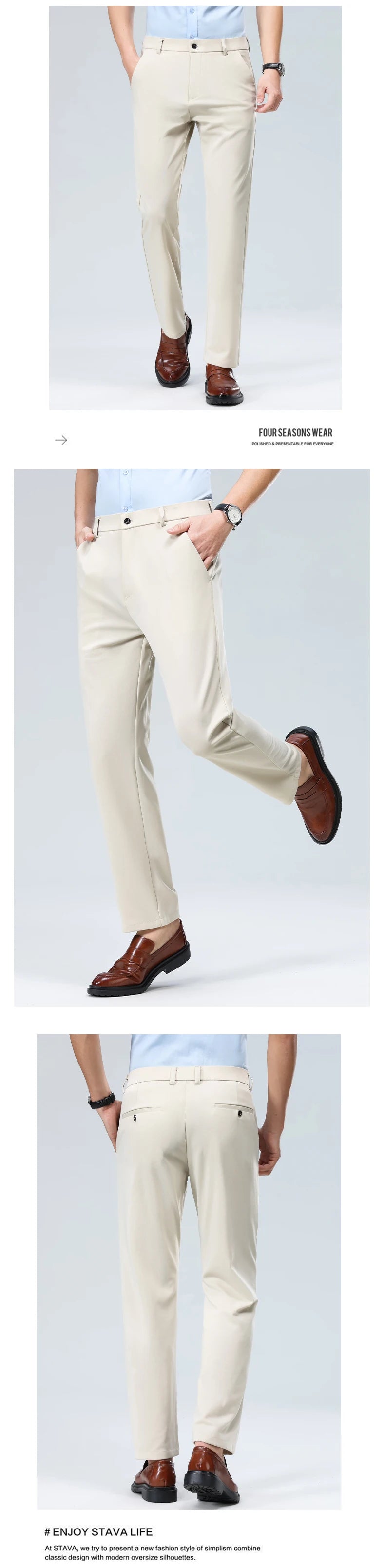 Men's Stretch Summer Pants – Lightweight Straight Fit