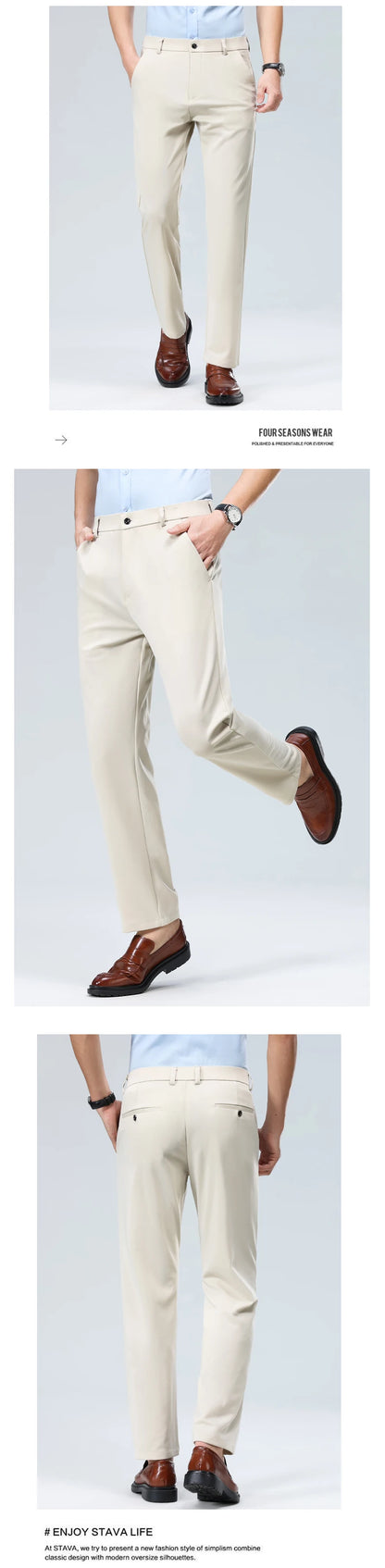 Men's Stretch Summer Pants – Lightweight Straight Fit
