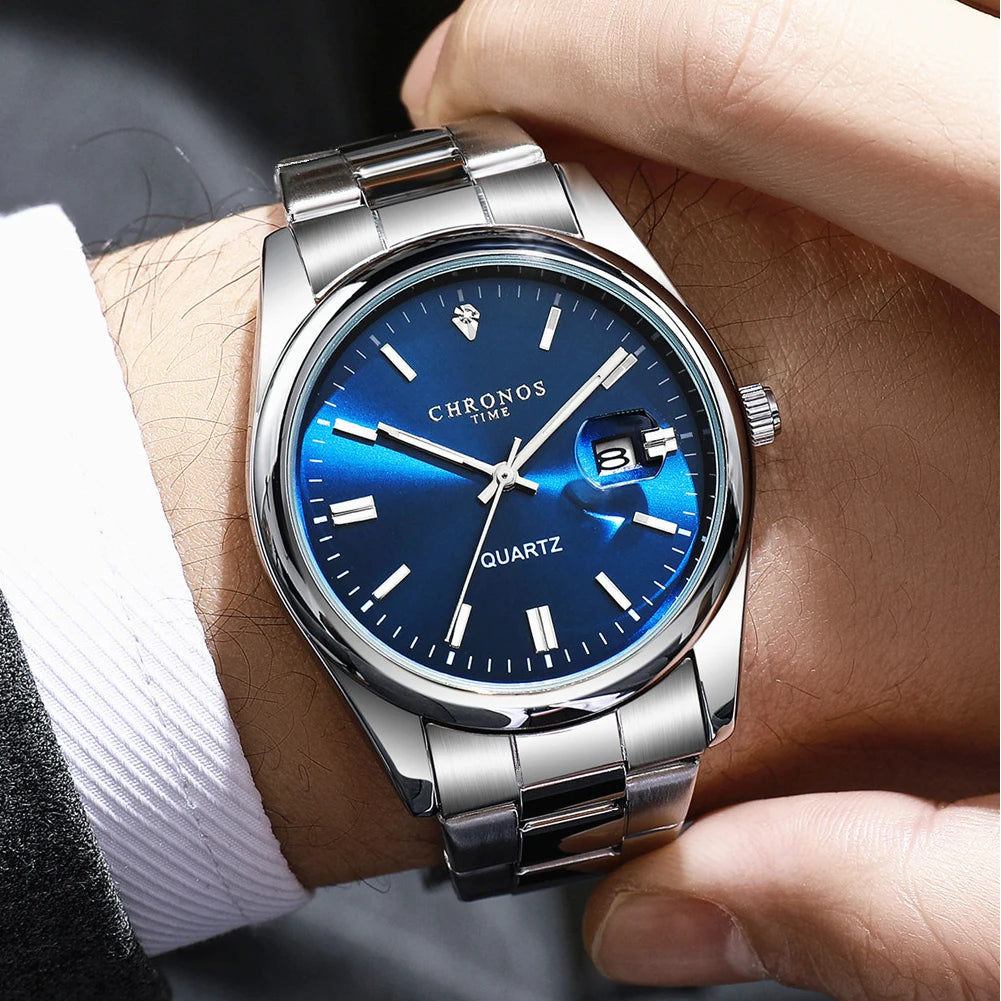 Men's Luxury Quartz Watch – Stainless Steel
