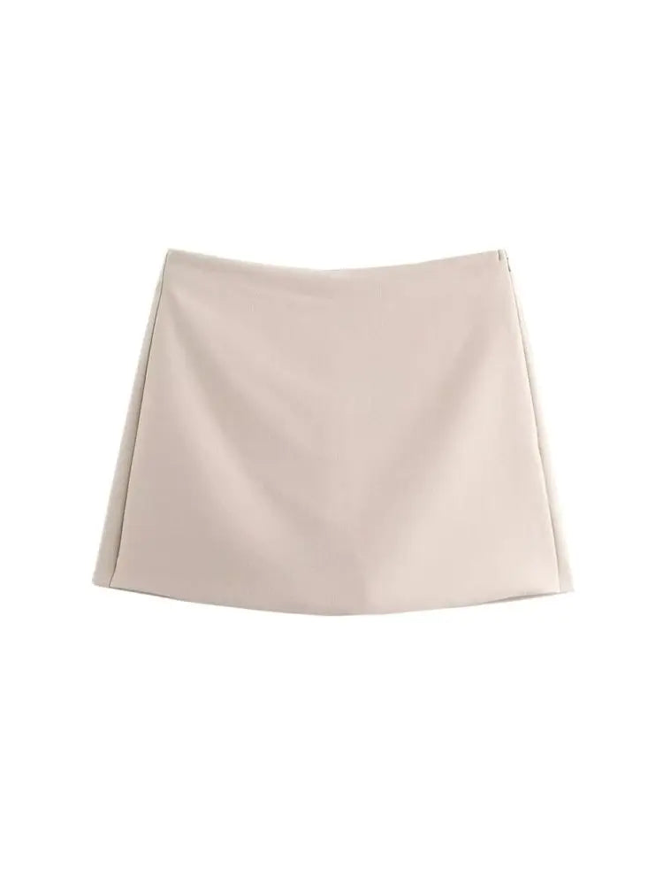 Women's High Waist Skort – Side Zipper Mini