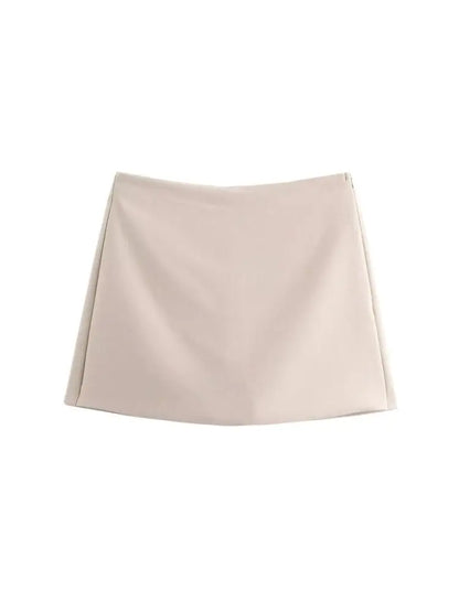 Women's High Waist Skort – Side Zipper Mini