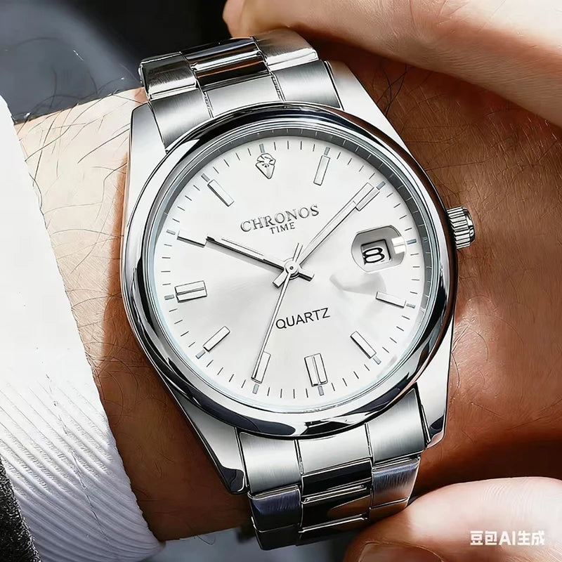 Men's Luxury Quartz Watch – Stainless Steel