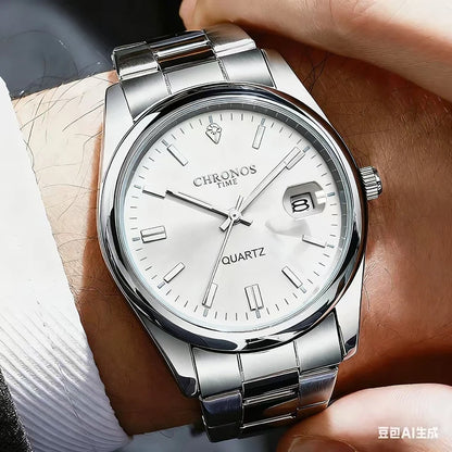 Men's Luxury Quartz Watch – Stainless Steel