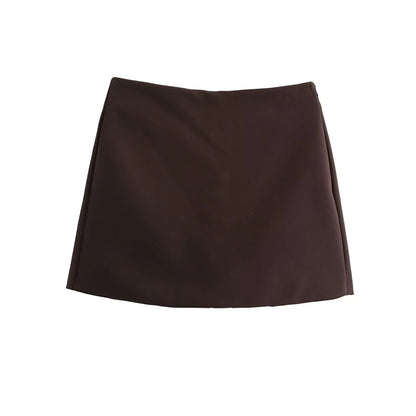 Women's High Waist Skort – Side Zipper Mini