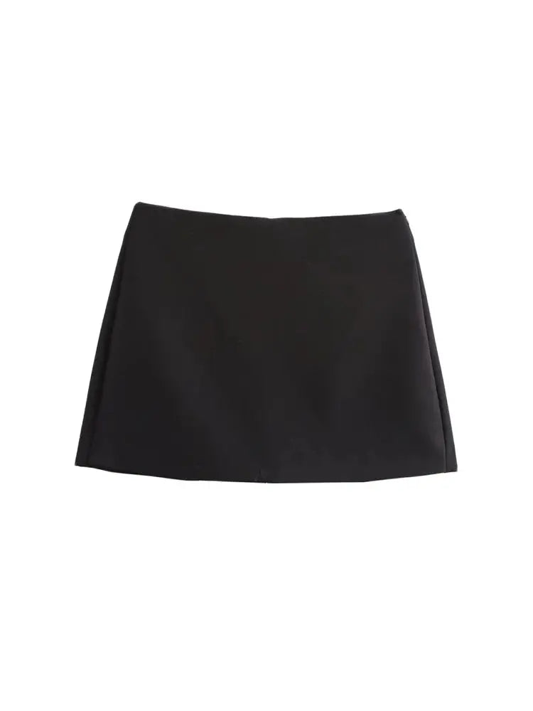 Women's High Waist Skort – Side Zipper Mini