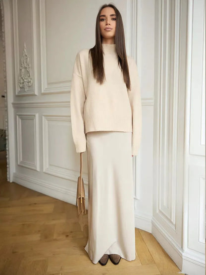 Bornladies Casual Satin Women'S Skirt Spring Summer Fashion Loose High Waist Maxi Skirts Elegant Simple Slik Fishtail Skirt