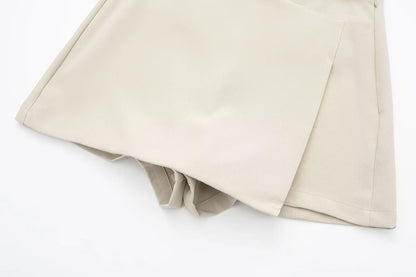 Women's Asymmetric Skort – High Waist Mini