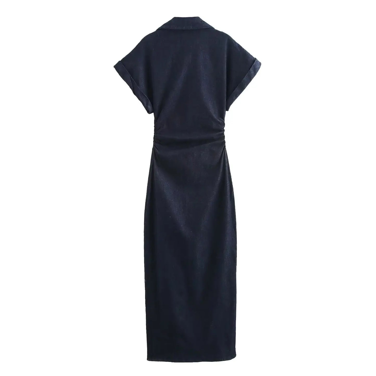Women's Midi Dress – Slim V-Neck Pencil