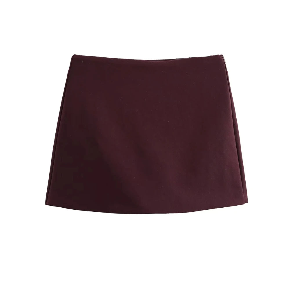 Women's High Waist Skort – Side Zipper Mini