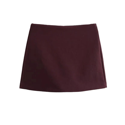 Women's High Waist Skort – Side Zipper Mini