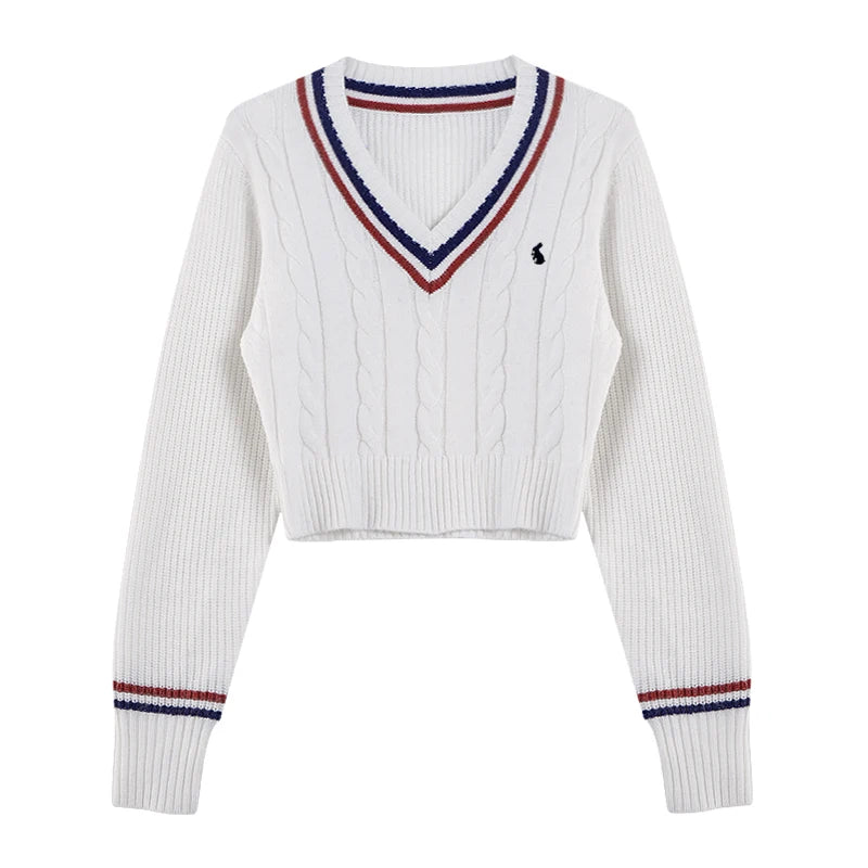 Women's V-Neck Embroidered Sweater