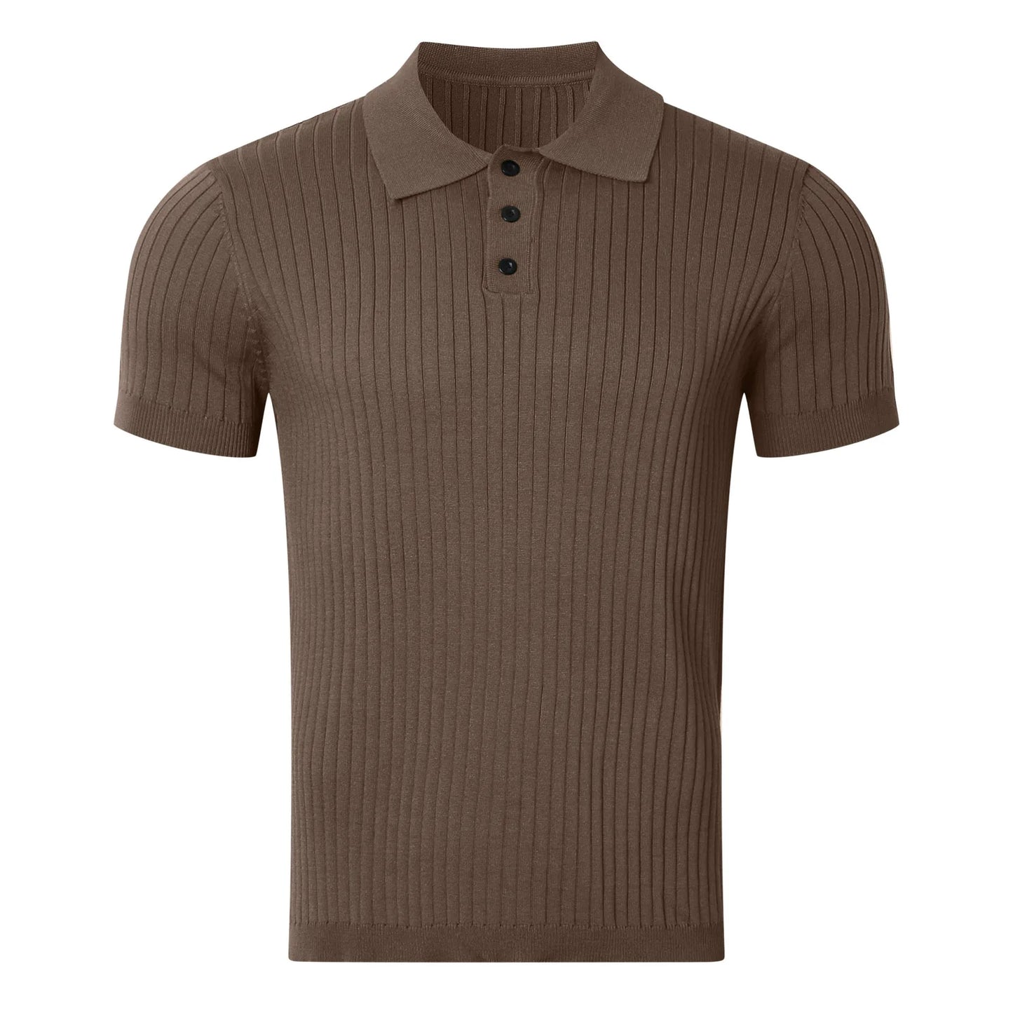 Men's Striped Knit Polo – Summer Slim Fit