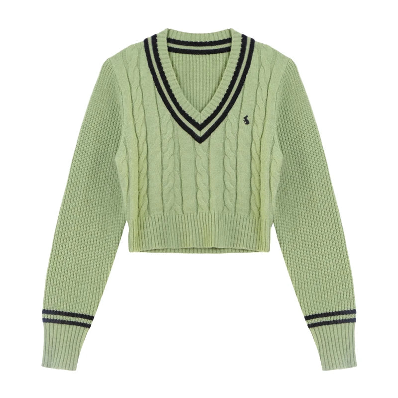 Women's V-Neck Embroidered Sweater