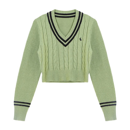 Women's V-Neck Embroidered Sweater