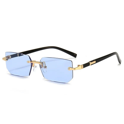 Rimless Rectangle Sunglasses – Unisex Mirror Lens