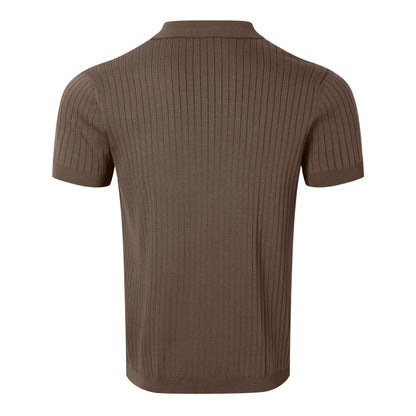 Men's Striped Knit Polo – Summer Slim Fit