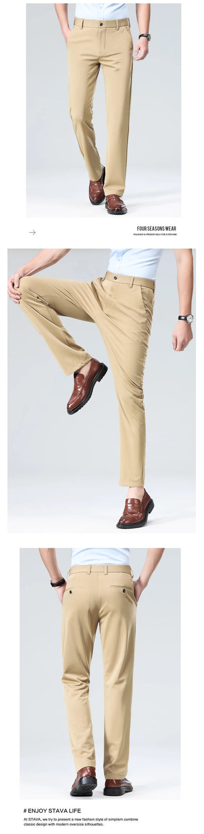 Men's Stretch Summer Pants – Lightweight Straight Fit