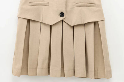 Women's V-Neck Pleated Mini Dress
