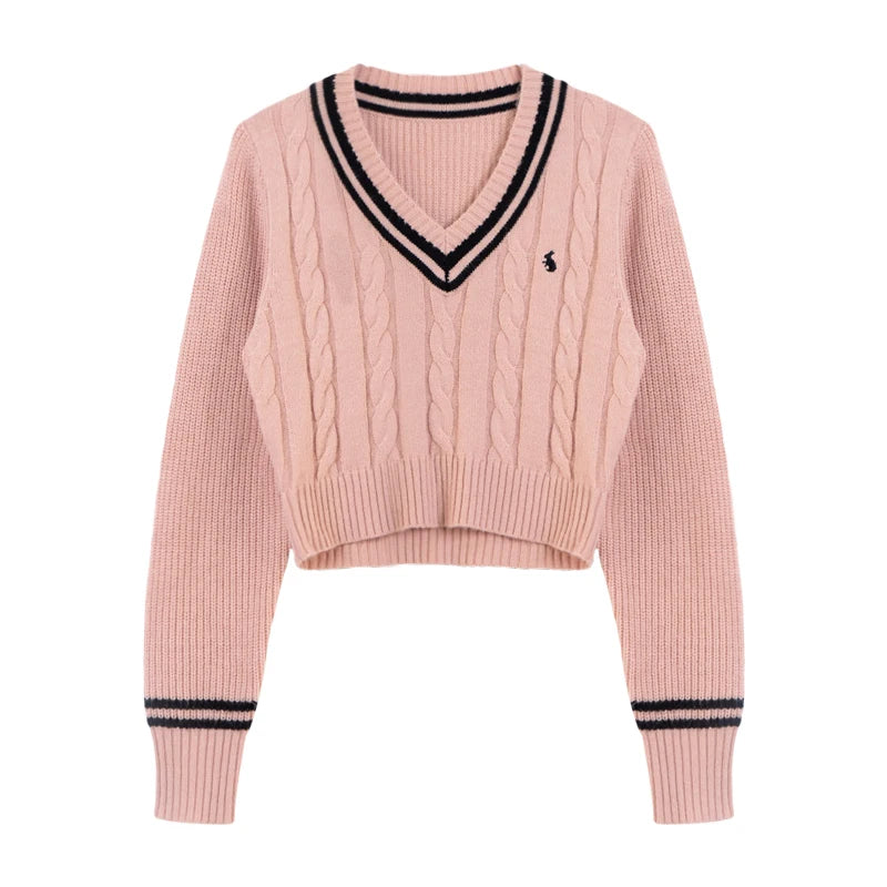 Women's V-Neck Embroidered Sweater