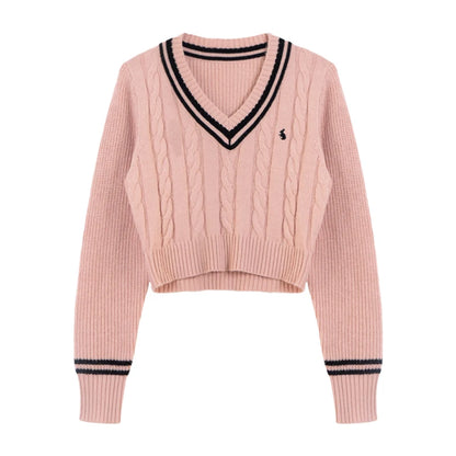 Women's V-Neck Embroidered Sweater