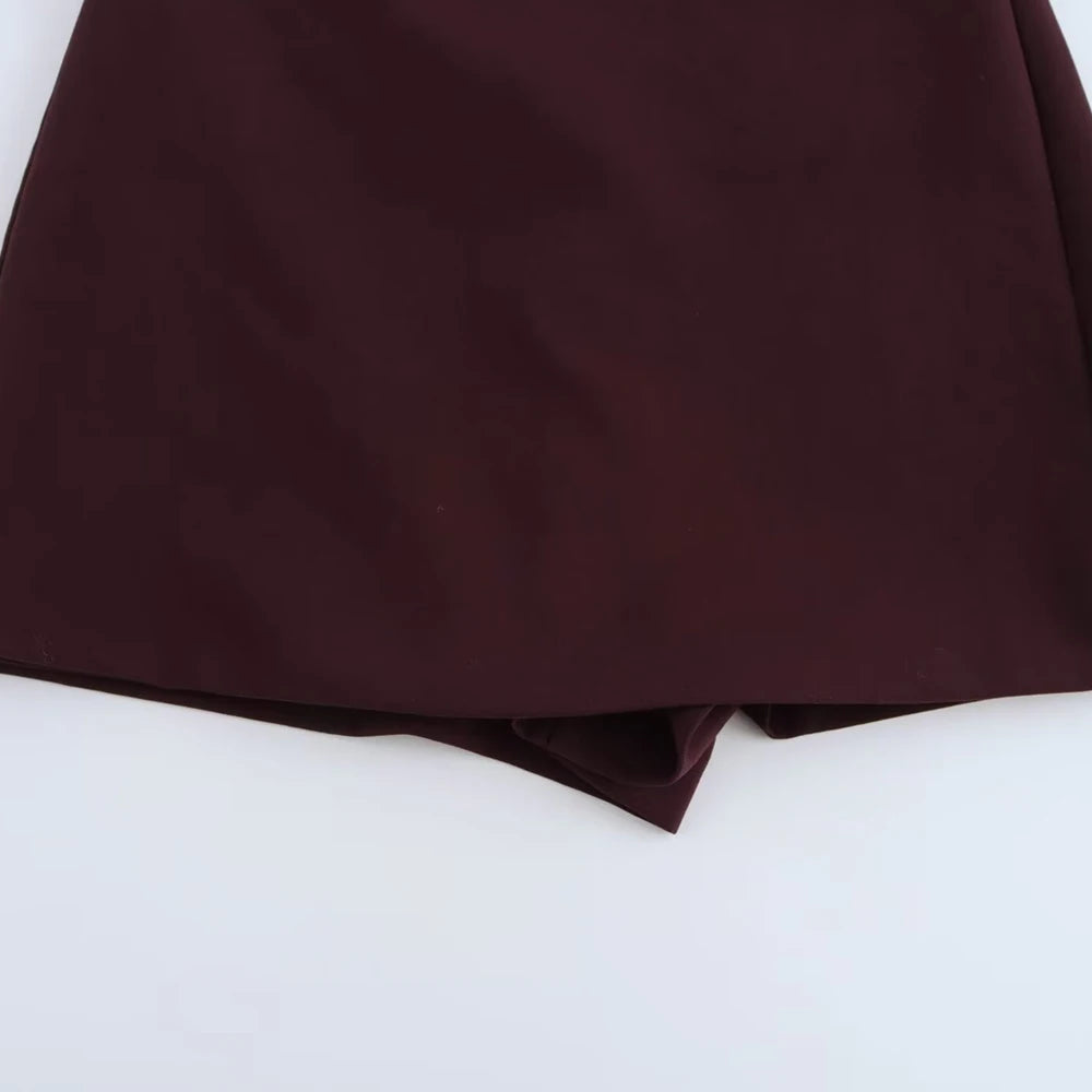 Women's High Waist Skort – Side Zipper Mini
