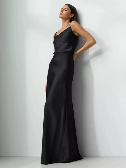 Bornladies Casual Satin Women'S Skirt Spring Summer Fashion Loose High Waist Maxi Skirts Elegant Simple Slik Fishtail Skirt