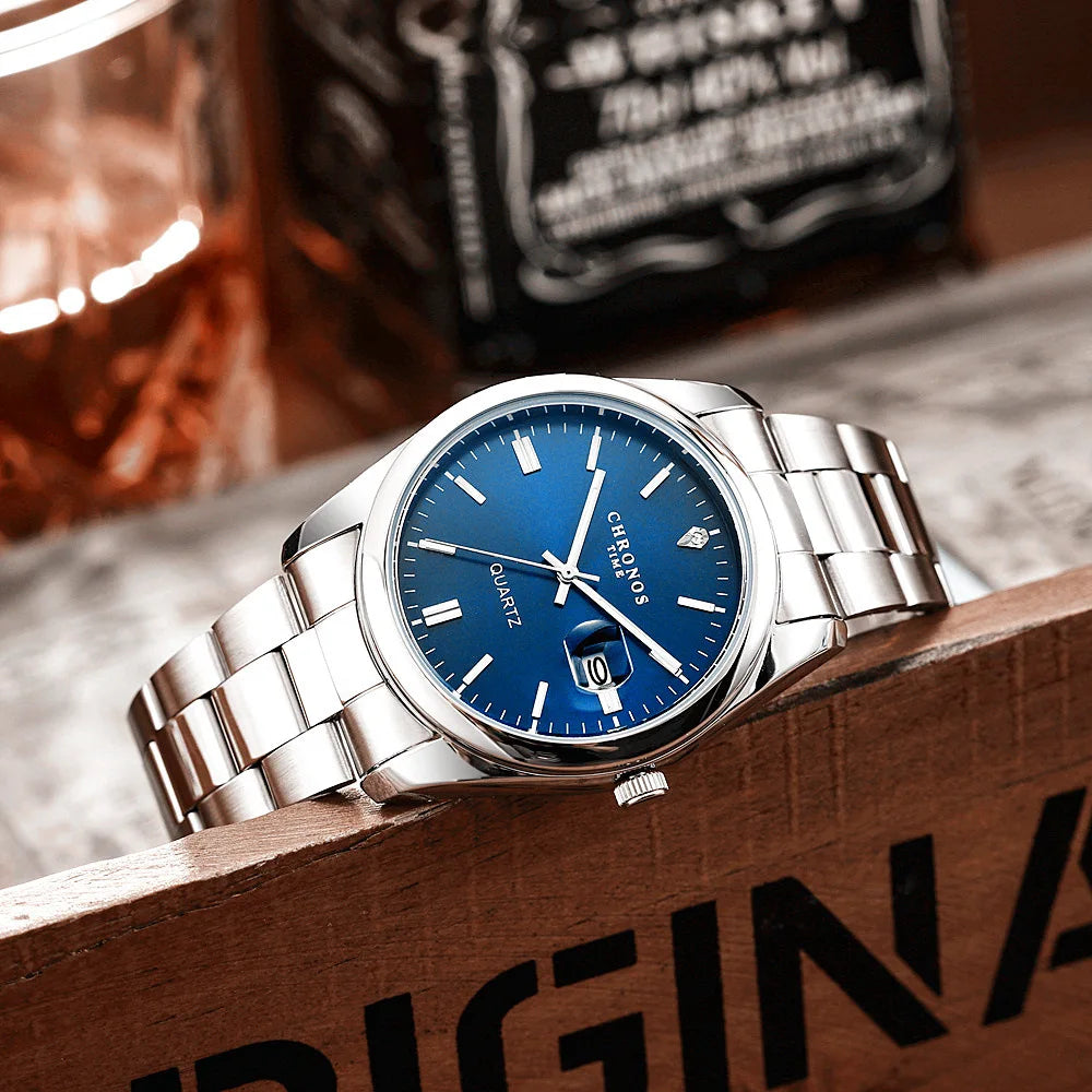 Men's Luxury Quartz Watch – Stainless Steel