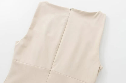 Women's Ruffled Mini Dress – Sleeveless Bow Detail