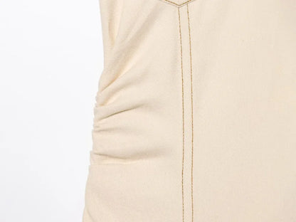 Women's Midi Dress – Slim V-Neck Pencil