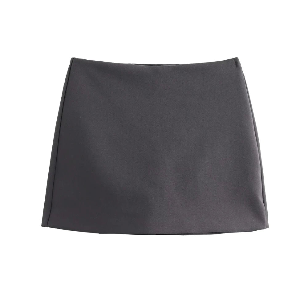 Women's High Waist Skort – Side Zipper Mini
