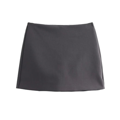 Women's High Waist Skort – Side Zipper Mini