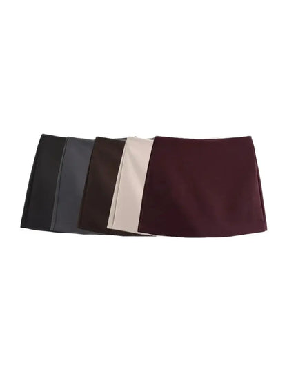 Women's High Waist Skort – Side Zipper Mini