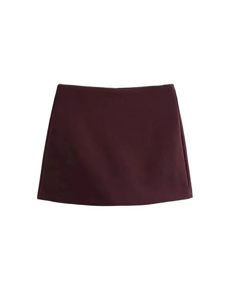 Women's High Waist Skort – Side Zipper Mini