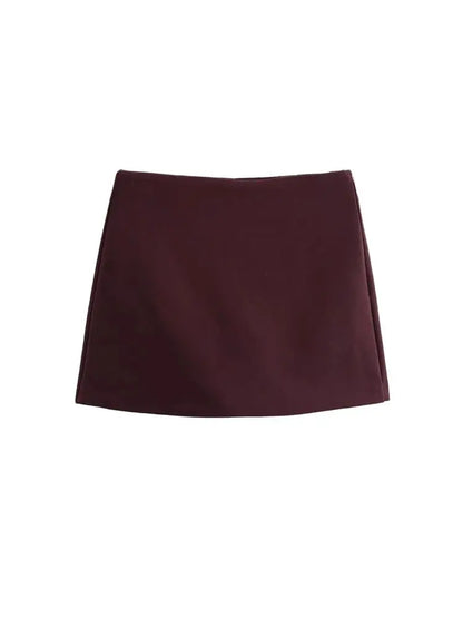 Women's High Waist Skort – Side Zipper Mini