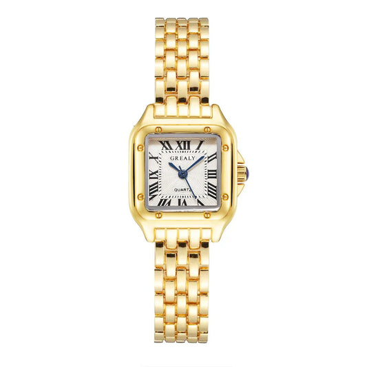 Women's Gold Quartz Watch – Luxury Bracelet