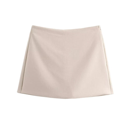 Women's High Waist Skort – Side Zipper Mini