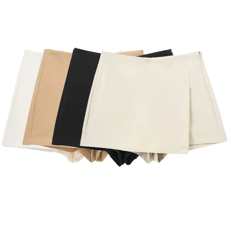 Women's Asymmetric Skort – High Waist Mini
