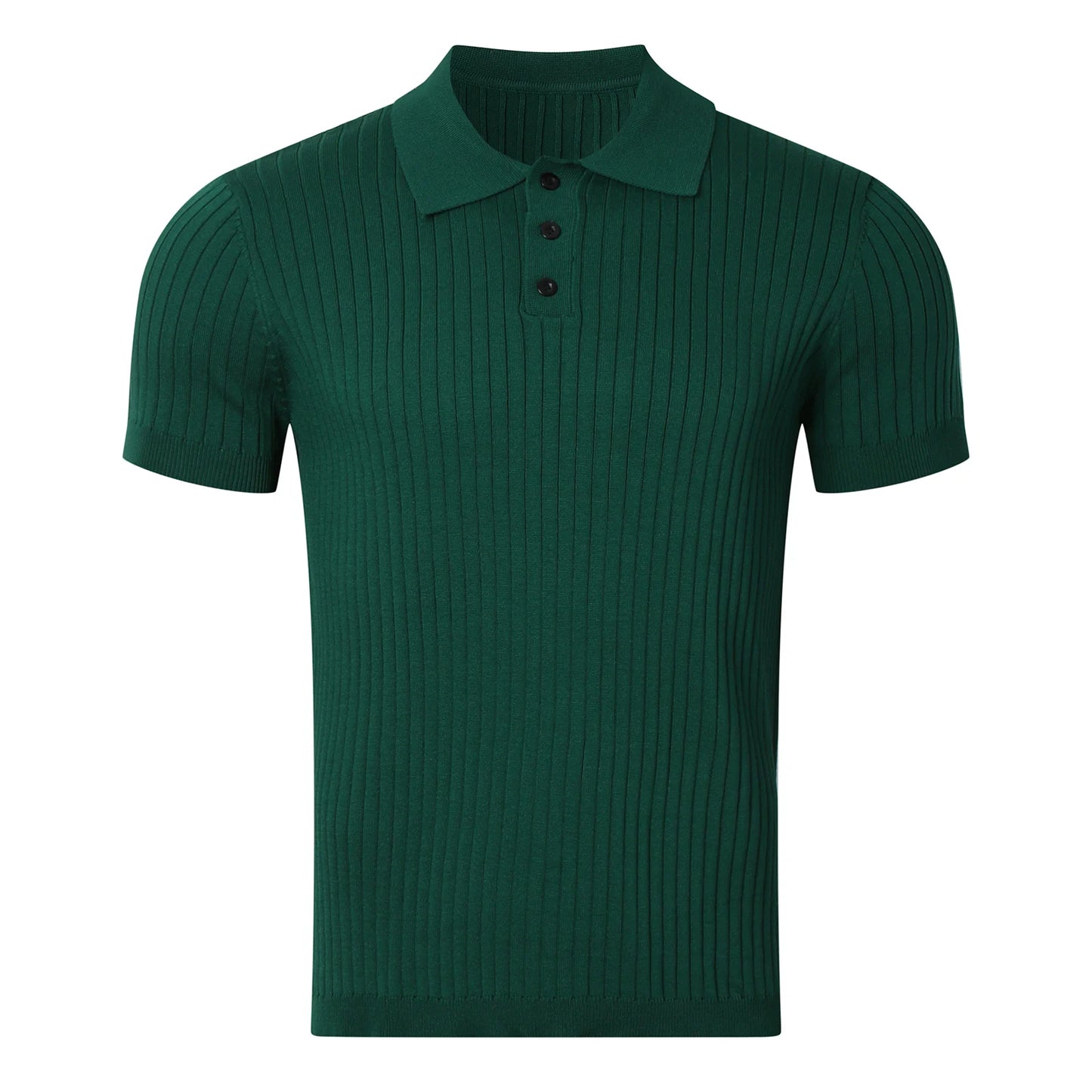 Men's Striped Knit Polo – Summer Slim Fit