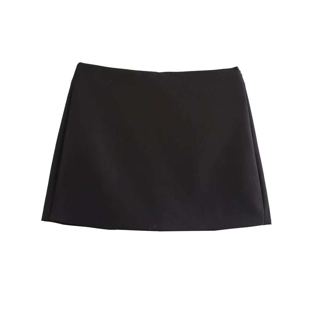 Women's High Waist Skort – Side Zipper Mini