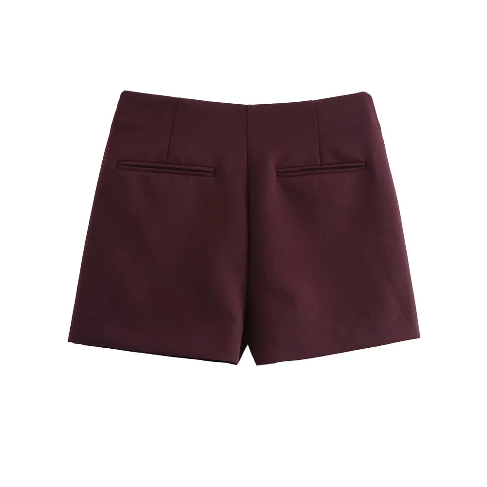 Women's High Waist Skort – Side Zipper Mini