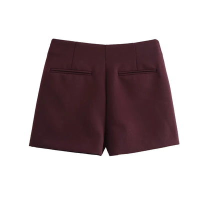 Women's High Waist Skort – Side Zipper Mini