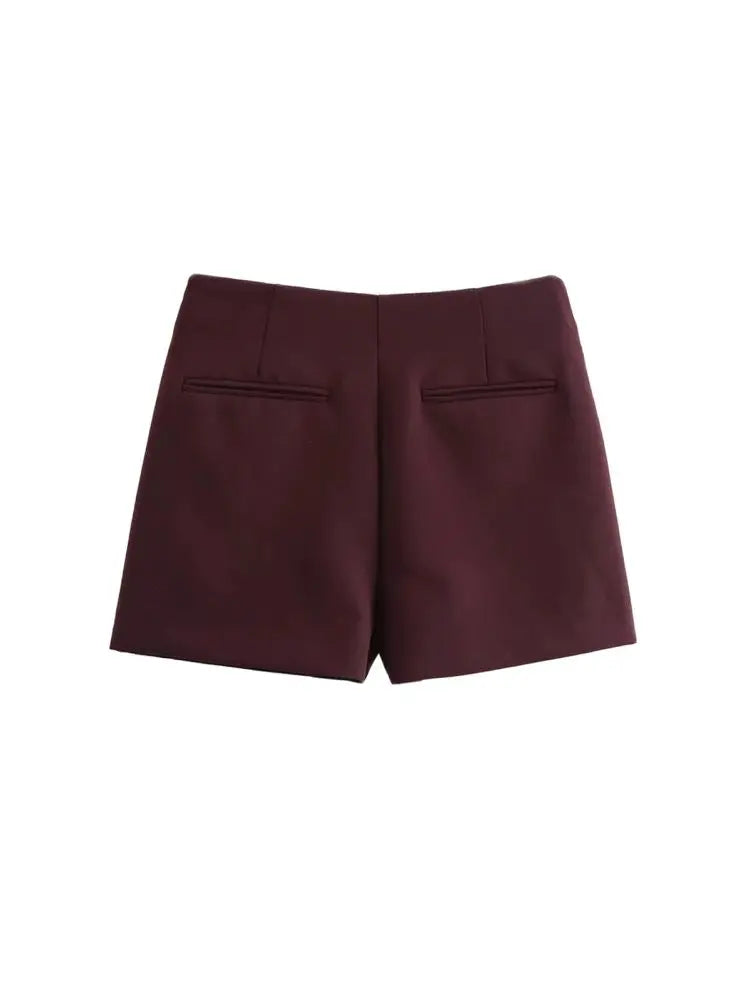 Women's High Waist Skort – Side Zipper Mini