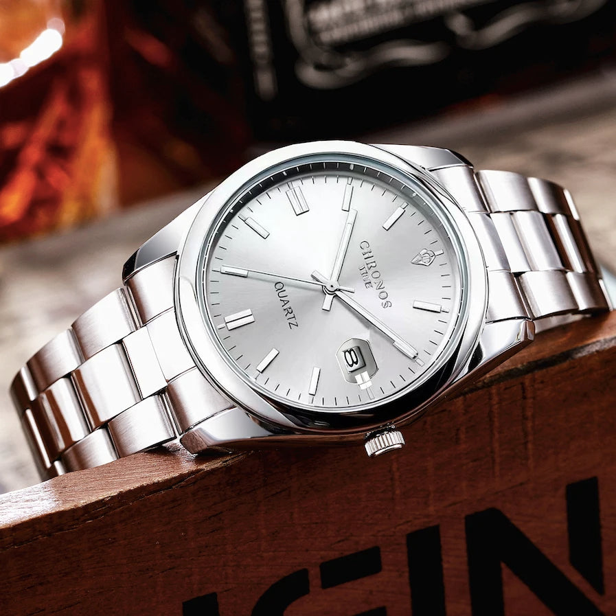 Men's Luxury Quartz Watch – Stainless Steel