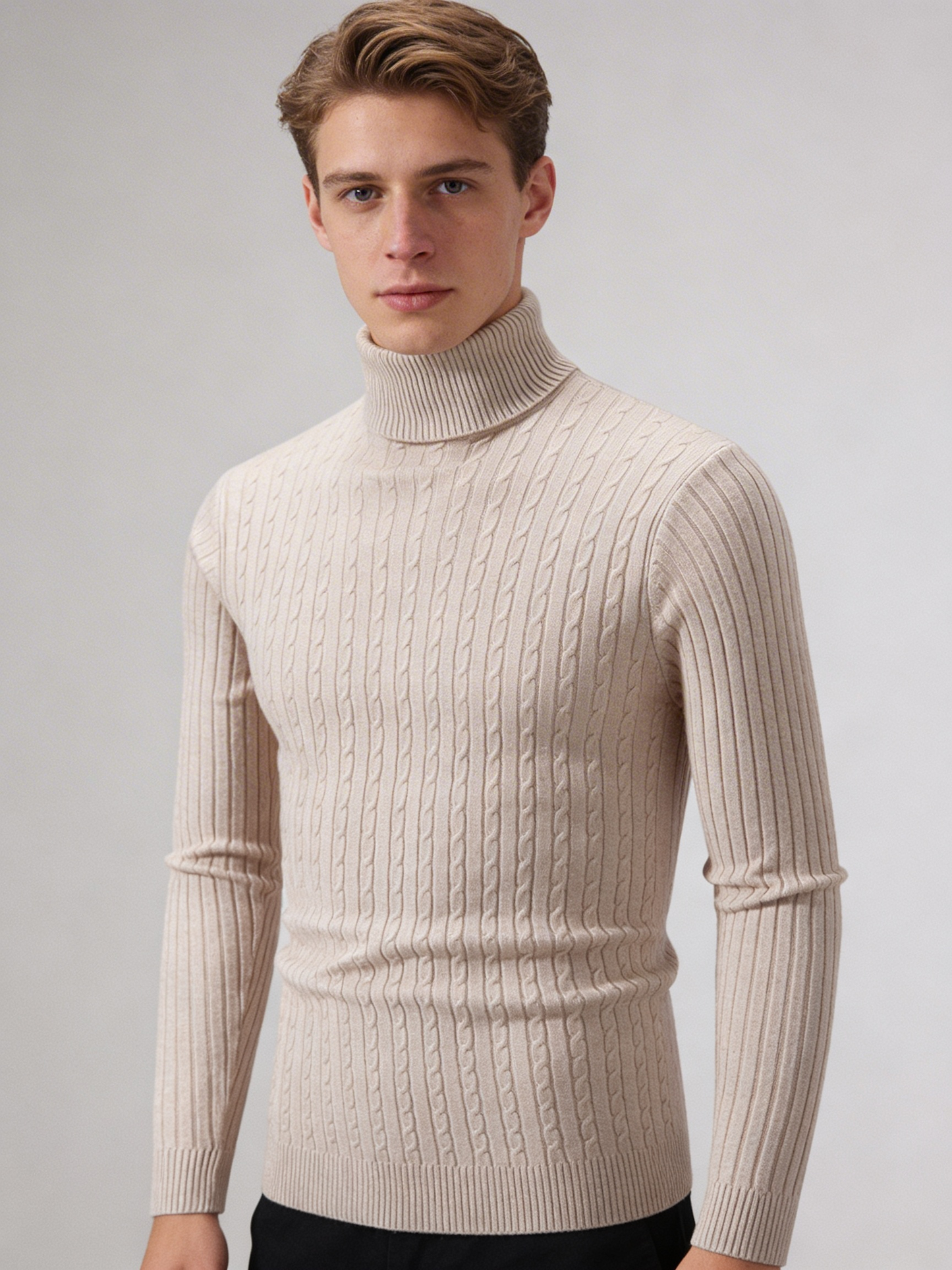 Men's High-Neck Knit Sweater