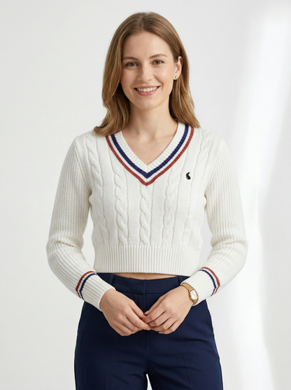 Women's V-Neck Embroidered Sweater