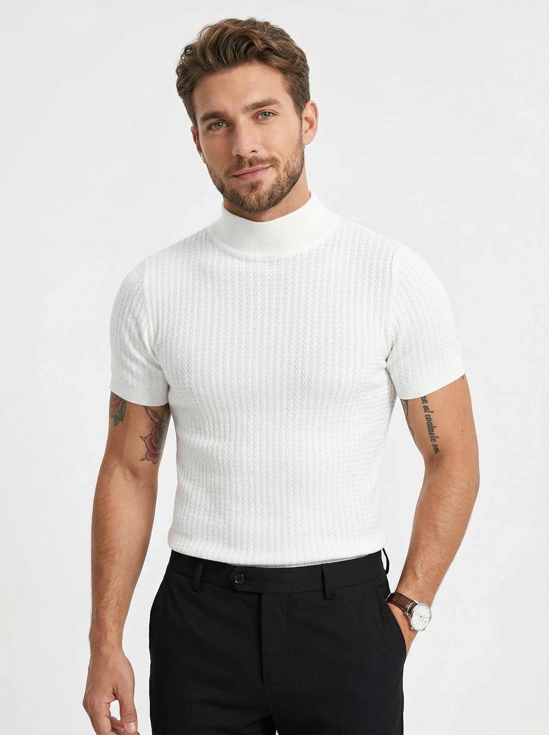 Men's High-Neck Summer T-Shirt