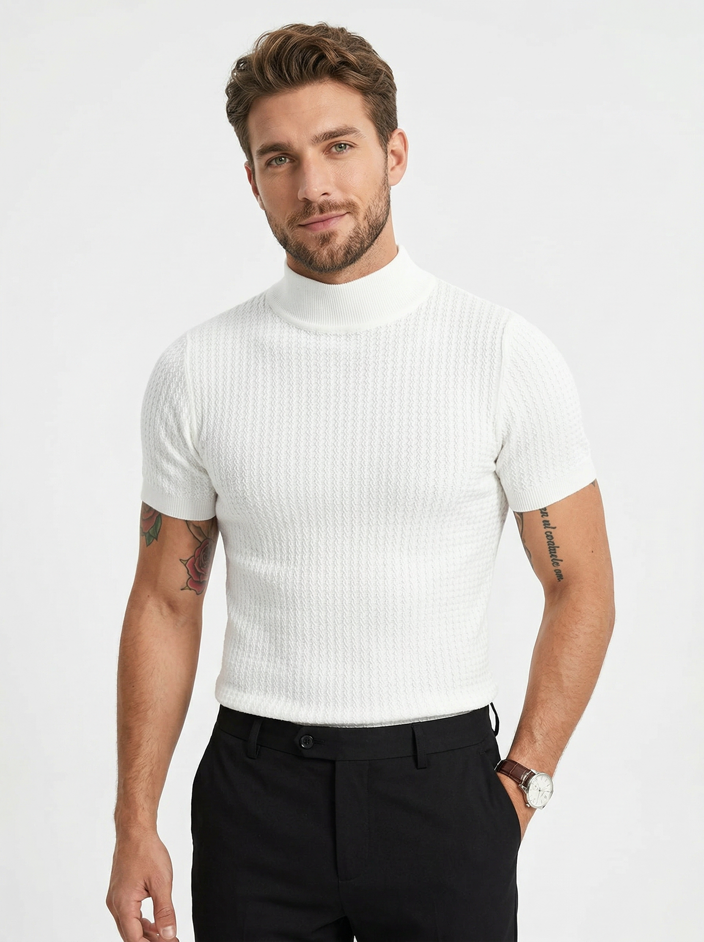 Men's High-Neck Summer T-Shirt