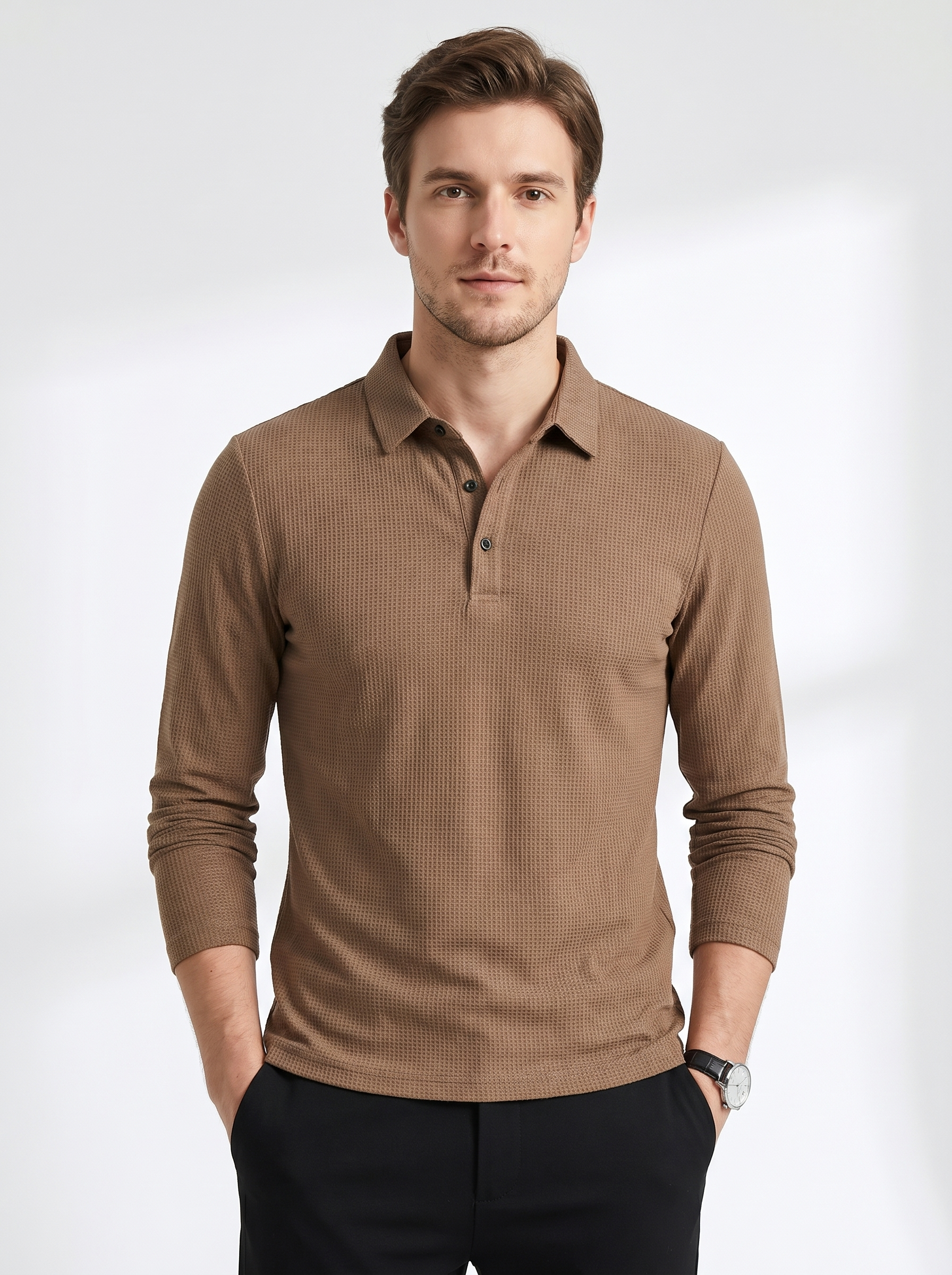 Men's Long Sleeve Polo Shirt – Business Casual