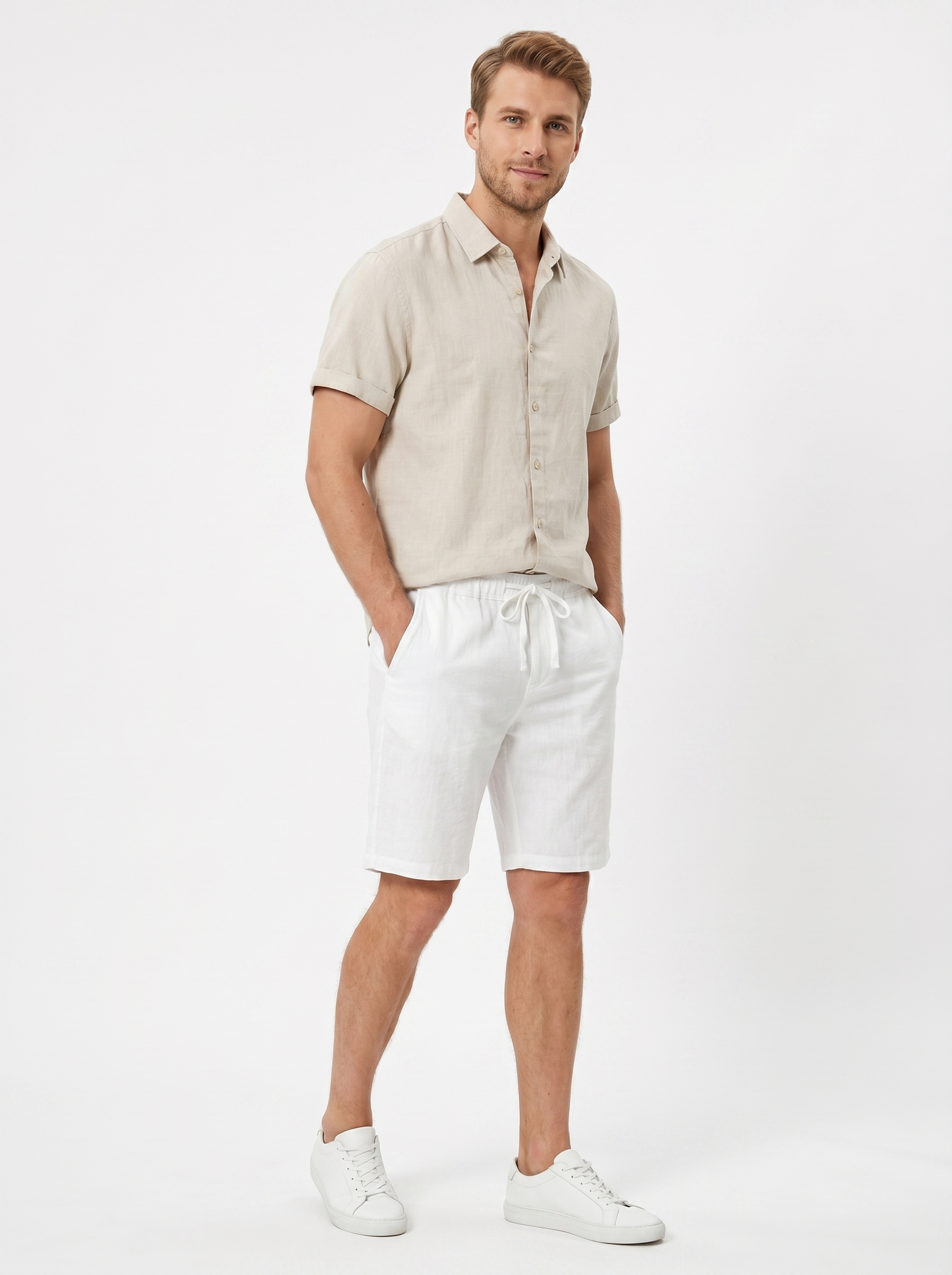 Men's Cotton Linen Shorts – Breathable Summer
